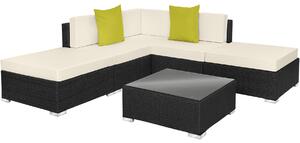 Tectake salottino in rattan con telaio in alluminio parigi