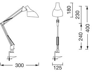 Ledvance - Lampada da scrivania con morsetto OFFICE LINE 1xE27/11W/230V nera
