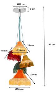 KARE Lampada a sospensione Saloon Fringes, dimmerabile, Multicolore, Soggiorno / Sala da pranzo, Plastica, Design, Lampada a sospensione