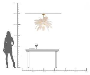KARE Lampada a sospensione Feather Palm, dimmerabile, Bianco / Opale, Soggiorno / Sala da pranzo, Design, Lampada a sospensione