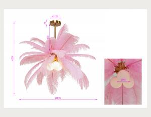 KARE Lampada a sospensione Feather Palm, dimmerabile, Violetto / Fucsia / Rosa, Soggiorno / Sala da pranzo, Design, Lampada a sospensione