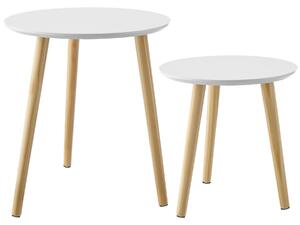 Tectake set di 2 tavolini skaland con gambe in legno in stile scandinavo