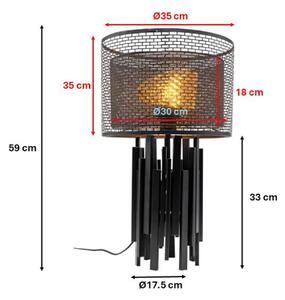 KARE Lampada da tavolo di design Coachella Glam, Nero, Soggiorno / Sala da pranzo, Metallo, Design, Lampada da tavolo