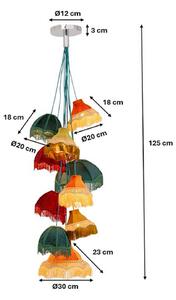 KARE Lampada a sospensione Saloon Fringes, dimmerabile, Multicolore, Soggiorno / Sala da pranzo, Plastica, Design, Lampada a sospensione