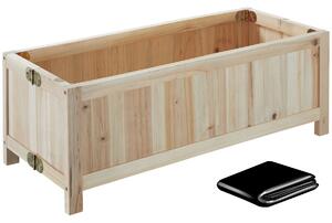 Tectake cassone per orto rialzato blomster, pieghevole, 30l, con pellicola, 70x30x25cm