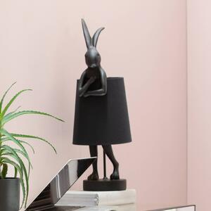 KARE Lampada da tavolo Animal Rabbit, Nero, Soggiorno / Sala da pranzo, Plastica, Design, Lampada da tavolo