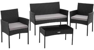Tectake set da giardino in rattan palese per 4 persone