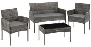 Tectake set da giardino in rattan palese per 4 persone