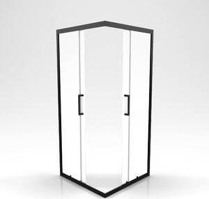 Cabina doccia 90x90 MARWELL Factory 90x90x200 cm - doccia ad angolo Doccia con telaio in alluminio opaco nero - con porta scorrevole