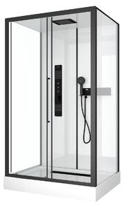 Doccia completa MARWELL Doccia completa bianca Rettangolo 90 x 115 x 215 cm - Set completo incl. piatto doccia e rubinetto - Cabina doccia con ingresso frontale e profilo in alluminio di alta qualità
