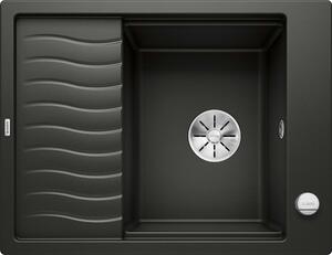 Blanco Elon 45 - Lavello in silgranito, 650x500 mm, con comando di scarico e accessori, nero 525879