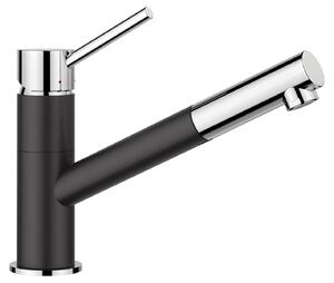 BLANCO KANO-S miscelatore da cucina a bassa pressione argento granito nero/cromo tubo flessibile spray
