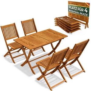 Casaria® Set di Mobili da Giardino 5 Pezzi Modello 2026 Legno Acacia FSC®