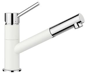 BLANCO KANO-S miscelatore cucina bassa pressione granito argento bianco/cromo tubo flessibile spray