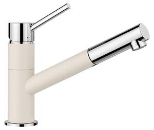 BLANCO KANO-S Miscelatore da cucina Bassa pressione bianco morbido/cromo Tubo flessibile spray