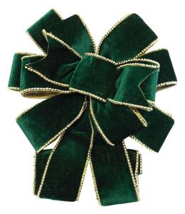 Fiocco natalizio in tessuto H 28 cm, L 79 cm, colore verde