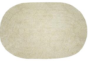Tappeto bagno ovale Funky in cotone beige 60 x 40 cm