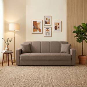 Modams Divano Letto Clic-Clac 3 Posti Moderno Vano Contenitore in Tessuto Dimensioni 214x80x87 cm colore Marrone