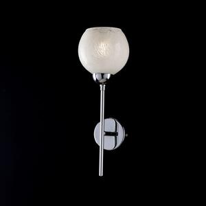 Applique in ferro cromato lucido con vetri bianchi 1 luce cromo lola