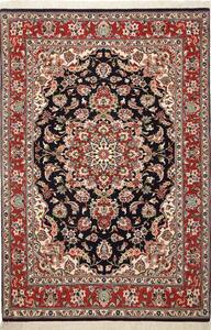 Tappeto Ilaam Persia Medaglione Blu Scuro Rosso 110x160 Cm