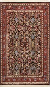 Tappeto Ilaam Persia Floreale Nero Rosso 101x166 Cm