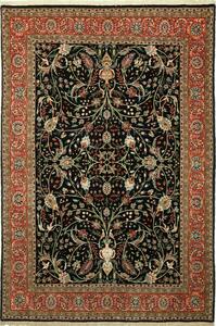 Tappeto Ilaam Persia Floreale Nero Rosso 140x209 Cm
