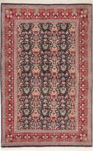 Tappeto Ilaam Persia Floreale Blu Scuro Rosso 101x154 Cm