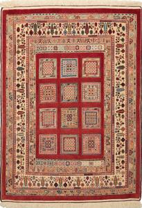 Tappeto Nimbaft Persia Astratto Rosso Crema 105x143 Cm