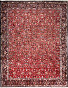 Tappeto Bidjar Con Seta Persia Floreale Rosso Blu 300x385 Cm
