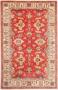 Tappeto Kazak Fine Pakistan Astratto Rosso Beige 202x307 Cm