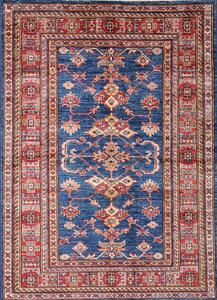 Tappeto Kazak Fine Pakistan Geometrico Blu Rosso 100x143 Cm