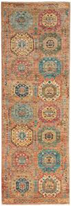Tappeto Tribal Pakistan Astratto Terracotta Blu Rosso 80x240 Cm