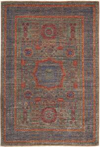 Tappeto Mamlouk Pakistan Medaglione Blu Verde 125x183 Cm