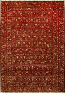 Tappeto Rubin Pakistan Geometrico Rosso Multicolore 244x342 Cm