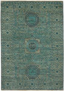 Tappeto Mamlouk Pakistan Astratto Turchese Acquamarina 125x179 Cm