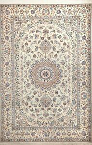 Tappeto Nain 6la Persia Medaglione Crema Azzurro 150x231 Cm