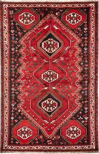 Tappeto Shiraz Persia Geometrico Rosso Nero 172x260 Cm