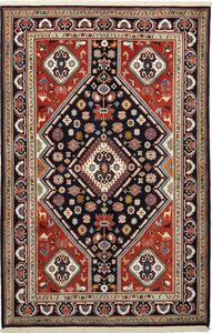 Tappeto Kaschkuli Persia Geometrico Blu Rosso 140x215 Cm