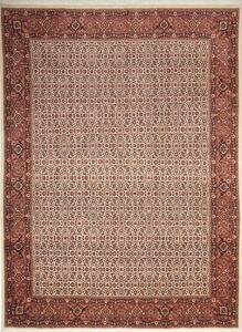 Tappeto Bidjar Con Seta Persia Floreale Crema Rosso 250x337 Cm