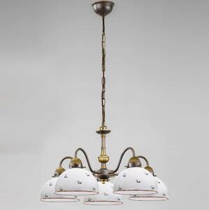 Kolarz 731.85.69 - Lampadario a sospensione con catena NONNA 5xE27/75W/230V rosso