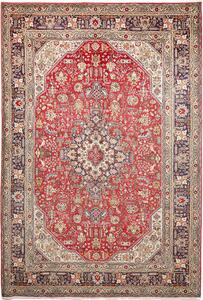 Tappeto Tabriz Persia Medaglione Rosso Blu 203x300 Cm