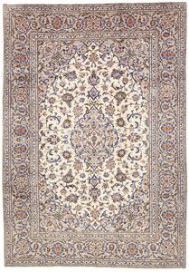 Tappeto Kashan Persia Medaglione Avorio Blu 204x298 Cm