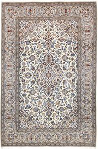 Tappeto Kashan Persia Medaglione Avorio Blu 197x304 Cm
