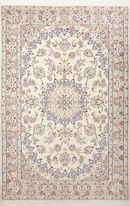 Tappeto Nain 9la Persia Medaglione Crema Blu 134x202 Cm