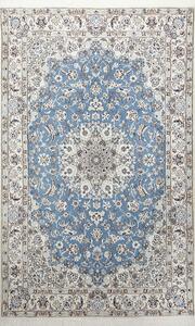 Tappeto Nain 9la Persia Medaglione Azzurro Crema 145x240 Cm