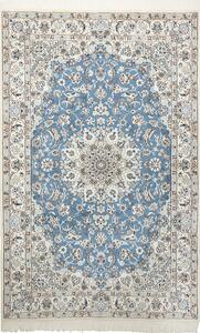 Tappeto Nain 9la Persia Medaglione Azzurro Crema 152x237 Cm