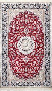 Tappeto Nain 9la Persia Medaglione Rosso Crema 146x248 Cm