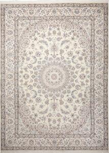 Tappeto Nain 9la Persia Medaglione Avorio Blu 250x342 Cm