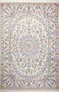 Tappeto Nain 9la Persia Medaglione Crema Blu 196x300 Cm