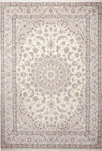 Tappeto Nain 9la Persia Medaglione Crema Azzurro 246x360 Cm